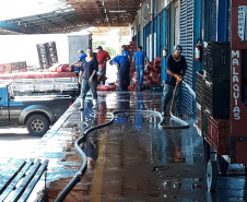 Ceasas intensificam os trabalhos de higienização. Foto: Ceasa