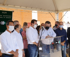 O governador Carlos Massa Ratinho Junior confirmou nesta sexta-feira (24) a contratação de 108 novos leitos para o Hospital Universitário de Maringá. O investimento é de R$ 15,3 milhões, sendo R$ 7,8 milhões para custeio para os próximos seis meses e R$ 7,5 milhões em equipamentos, mobília e insumos médicos.Foto: Gilson Abreu/AEN
