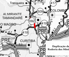 Obra altera acessos do Contorno Norte para a rodovia dos Minérios.
