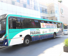 Ônibus da Agência do Trabalhador arrecada donativos. Foto:SEJUF