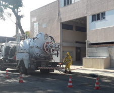 Sanepar continua desinfecção em hospitais e asilos. Foto: Sanepar