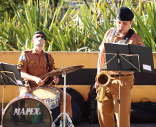 Curitiba, 11 de maio de 2020. Banda da PMPR faz Homenagem aos Enfermeiros do Hospital Cajuru. 