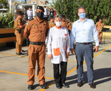 Curitiba, 11 de maio de 2020. Banda da PMPR faz Homenagem aos Enfermeiros do Hospital Cajuru. 