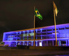 Projeções no Palácio Iguaçu homenageiam profissionais da saúde. Foto: José Fernando Ogura/AEN