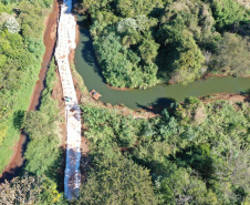 Sanepar faz dragagem e armazenamento de resíduos do Rio Cascavel. Foto:Sanepar