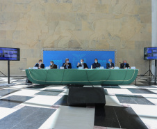 O Governo do Estado realiza coletiva de imprensa com representantes da Secretaria de Desenvolvimento Sustentável e Turismo, Instituto Água e Terra, Sanepar, Copel e Simepar para apresentar um balanço da situação hídrica do Paraná e novas ações para enfrentamento do período de estiagem. Curitiba - 27/05/2020 - Foto: Geraldo Bubniak/AEN
