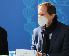 O Governo do Estado realiza coletiva de imprensa com representantes da Secretaria de Desenvolvimento Sustentável e Turismo, Instituto Água e Terra, Sanepar, Copel e Simepar para apresentar um balanço da situação hídrica do Paraná e novas ações para enfrentamento do período de estiagem. Na foto o diretor de Meio Ambiente da Sanepar, Julio Gonchorosky.Curitiba - 27/05/2020 - Foto: Geraldo Bubniak/AEN