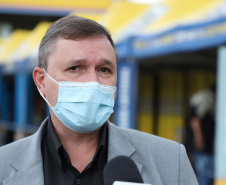 de proteção e prevenção aos profissionais que cortam as rodovias do Paraná garantindo o abastecimento das famílias, inclusive durante a pandemia de coronavírus.  
Foto: José Fernando Ogura/AEN