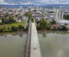 Nova ponte viabiliza importante eixo de crescimento de União da Vitória. Foto: José Fernando Ogura/AEN