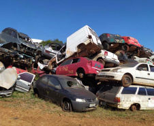 Polícia Civil remove 1,6 mil veículos de pátios em Cascavel. Foto: polícia Civil