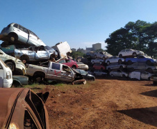 Polícia Civil remove 1,6 mil veículos de pátios em Cascavel. Foto: polícia Civil