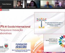  Workshop “Escola Internacional de Pesquisa e Inovação Colaborativa: Objetivos de Desenvolvimento Sustentável. Foto: Fundação Araucária
