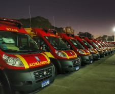 O Governo do Estado reforçou a estrutura do Corpo de Bombeiros do Paraná com a aquisição de 34 novos veículos e seis aparelhos desencarceradores. 
A entrega dos equipamentos foi feita nesta quarta-feira (24) pelo governador Carlos Massa Ratinho Junior em cerimônia simbólica no Palácio Iguaçu. 