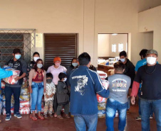 Defesa Civil Estadual apoia FUNAI na entrega de cestas básicas em aldeias indígenas no Paraná. Foto:Defesa Civil