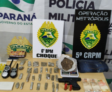 A Operação Metrópolis, ação conjunta entre as forças de segurança da região Oeste, resultou em 281 prisões e 61 mandados de Prisão cumpridos, além de 3,9 toneladas de drogas e 25 armas de fogo retiradas de circulação, entre os dias 26 de junho até esta segunda-feira (06/07). Foto:SESP