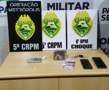 A Operação Metrópolis, ação conjunta entre as forças de segurança da região Oeste, resultou em 281 prisões e 61 mandados de Prisão cumpridos, além de 3,9 toneladas de drogas e 25 armas de fogo retiradas de circulação, entre os dias 26 de junho até esta segunda-feira (06/07). Foto:SESP