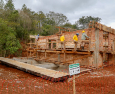 Obras da Sanepar em Laranjeiras do Sul.
