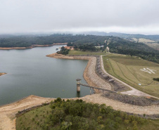  Barragem  depois da estiagem.Foto: Sanepar
