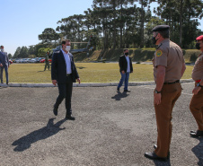 O Governador Carlos Massa Ratinho Junior entrega nesta segunda-feira (10/08), a reforma, melhorias e ampliacao da Academia Policial Militar do Guatupê - bloco 3 e novas  viaturas.  Curitiba, 10/08/2020 - Foto: Geraldo Bubniak/AEN