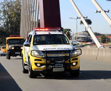 Curitiba, 29 de Agosto de 2020. Desfile de viaturas da PMPR. 