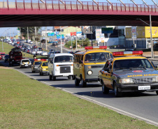 Curitiba, 29 de Agosto de 2020. Desfile de viaturas da PMPR. 