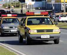 Curitiba, 29 de Agosto de 2020. Desfile de viaturas da PMPR. 