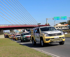 Curitiba, 29 de Agosto de 2020. Desfile de viaturas da PMPR. 