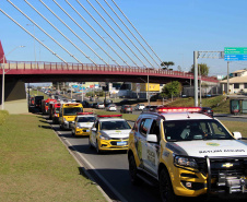Curitiba, 29 de Agosto de 2020. Desfile de viaturas da PMPR. 