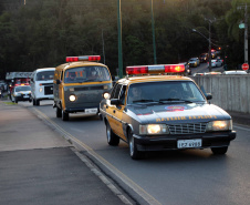 Curitiba, 29 de Agosto de 2020. Desfile de viaturas da PMPR. 