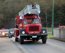 Curitiba, 29 de Agosto de 2020. Desfile de viaturas da PMPR. 