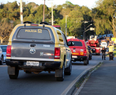 Curitiba, 29 de Agosto de 2020. Desfile de viaturas da PMPR. 
