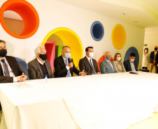O governador Carlos Massa Ratinho Junior participou nesta terça-feira (01), em Curitiba, da inauguração do Erastinho, o primeiro hospital oncopediátrico do Sul do País. 