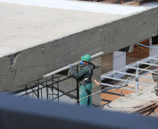 Construção da Escola de Bombeiros do Corpo de Bombeiros do Paraná,  na Academia Policial Militar do Guatupê em Sao Jose dos Pinhais. 03/09/2020 - Foto: Geraldo Bubniak/AEN