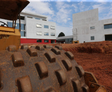 Construção da Escola de Bombeiros do Corpo de Bombeiros do Paraná,  na Academia Policial Militar do Guatupê em Sao Jose dos Pinhais. 03/09/2020 - Foto: Geraldo Bubniak/AEN