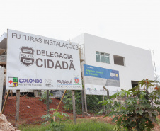 Construcao da Delegacia Cidada de Colombo. A delegacia cidadã é um novo modelo de atendimento em delegacias no Paraná, com espaços específicos e reservados para separar vítimas de agressores e possibilidade de auxílio de assistentes sociais e psicólogos, quando necessário. Colombo - 02/09/2020 - Foto: Geraldo Bubniak/AEN