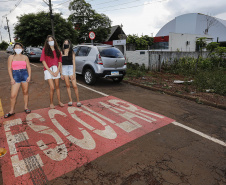 São Miguel do Iguaçu - 21-10-2020 - Ginasio do Colegio Estadual Campo Castelo Branco - Personagem Yasmim Quevedo dos Santos, Maria Luiza da Silva e Katyele Caetano - Foto : Jonathan Campos / AEN