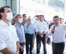 O governador Carlos Massa Ratinho Junior participou nesta sexta-feira (06), ao lado presidente da República Jair Bolsonaro, da inauguração da Pequena Central Hidrelétrica (PCH) Bedim, em Renascença, no Sudoeste do Paraná. 