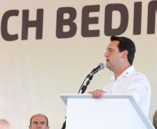 O governador Carlos Massa Ratinho Junior participou nesta sexta-feira (06), ao lado presidente da República Jair Bolsonaro, da inauguração da Pequena Central Hidrelétrica (PCH) Bedim, em Renascença, no Sudoeste do Paraná. 