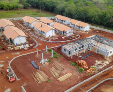 Prazo foi prorrogado. A obra conta com 40 moradias e já está com mais de 70% de conclusão. A previsão de entrega é para o primeiro trimestre de 2021.
Foto: Cohapar