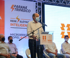 O governador Carlos Massa Ratinho Junior e o presidente da Copel, Daniel Pimentel Slaviero, apresentam nesta quarta-feira (18), em Palotina, no Oeste do Estado, uma chamada pública para a contratação de energia proveniente de autogeradores, na CVale em Palotina.Palotina, 18/11/2020 - Foto: Geraldo Bubniak/AEN