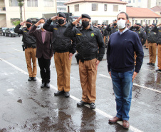 A Polícia Militar comemorou nesta quinta-feira (19), em todo Estado, o Dia da Bandeira. Nas unidades da Capital e do Interior foi feita a cerimônia alusiva com a incineração da Bandeira Nacional, sendo substituída por outra nova. Foto: SESP