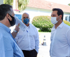 O governador Carlos Massa Ratinho Junior e o secretário de Estado da Saúde, Beto Preto, visitaram nesta quarta-feira (25) o Hospital de Dermatologia Sanitária do Paraná (HDSPR), em Piraquara. 