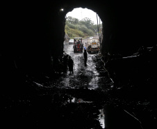 Francisco Beltrão -18-11-2020 -  Obras do Túnel que terá 1.200 metros de extensão e vai levar todo o excesso de água do rio Urutago, que passa dentro do Parque de Exposições Jayme Canet Júnior, até o rio Marrecas - Foto: Jonathan Campos/ AEN