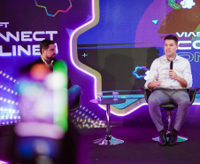 a abertura do Espaço Paraná Inovador da Viasoft Connect 2020, um dos eventos que compõem a programação da Semana da Inovação do Paraná, nesta quinta-feira (10), o chefe da Casa Civil, Guto Silva falou sobre o papel do governo nesse processo. Foto: Casa Civil