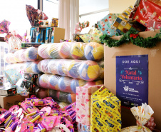 Mais de 1,5 mil brinquedos arrecadados pela Segurança Pública são entregues ao projeto Natal Voluntário. Foto:SESP