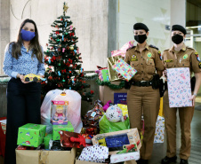 Mais de 1,5 mil brinquedos arrecadados pela Segurança Pública são entregues ao projeto Natal Voluntário. Foto:SESP