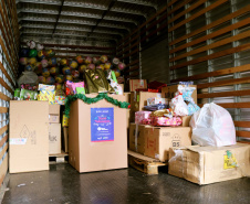 Mais de 1,5 mil brinquedos arrecadados pela Segurança Pública são entregues ao projeto Natal Voluntário. Foto:SESP