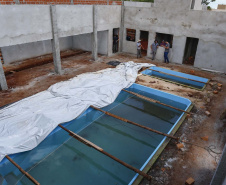 SANTA TEREZA DO OESTE - 02-12-2020 - OBRAS - PISCINA DE HIDROGINASTICA -   Foto: Jonathan Campos/ AEN