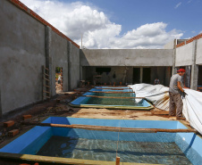 SANTA TEREZA DO OESTE - 02-12-2020 - OBRAS - PISCINA DE HIDROGINASTICA -   Foto: Jonathan Campos/ AEN