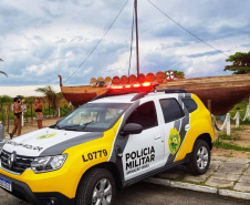 A estratégia de presença ostensiva e maciça da Polícia Militar nas ruas resultou na redução dos principais índices criminais durante os 15 primeiros dias do Verão Consciente 2020/2021 no Litoral.   -  Foto: Divulgação PMPR